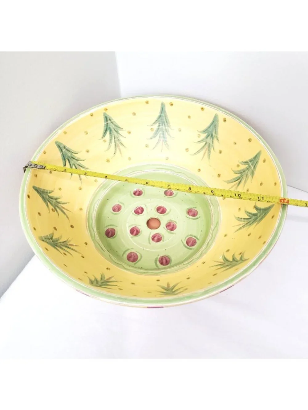 Southern Living Christmas In Province Terra Cotta Bowl and Saucer Planter Signed